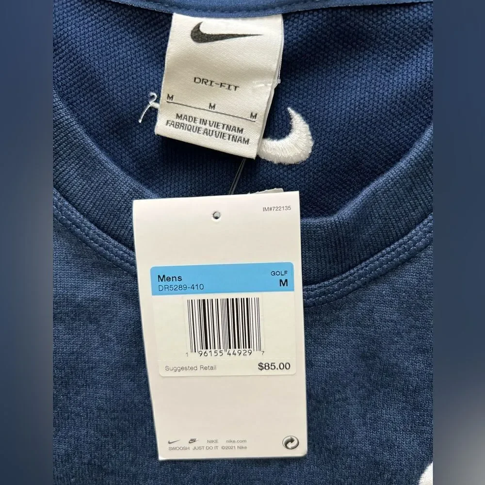 Nike  Dri-Fit Tour Golf Vest Sweater Round Neck Navy